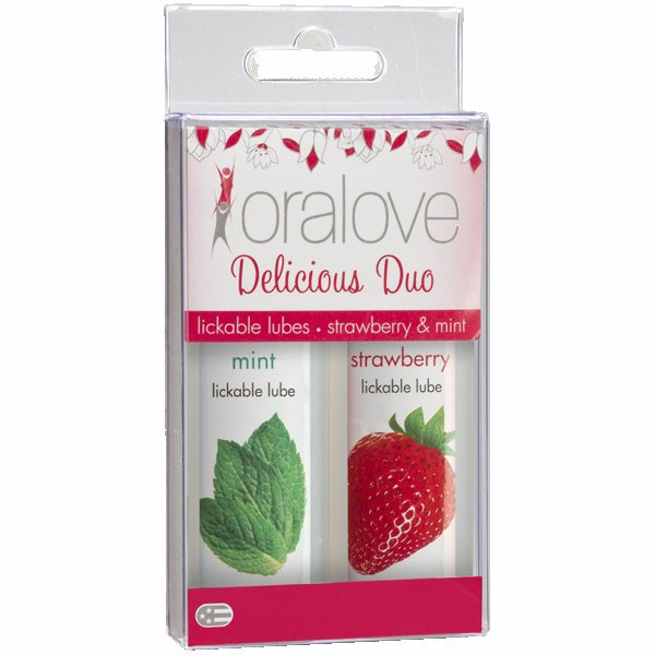 Oralove Delicious Duo Flavored Lube - Strawberry & Mint