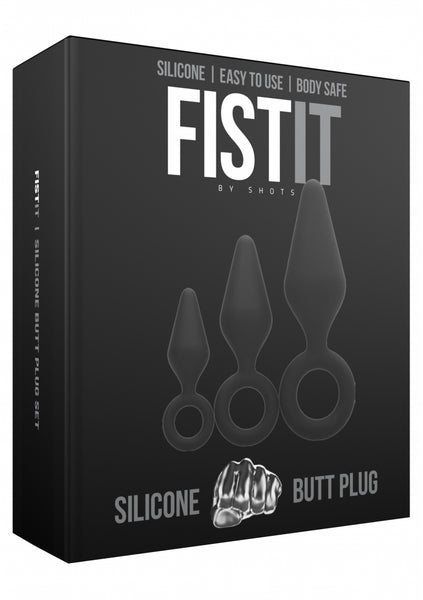 Silicone Butt Plug Set - Black