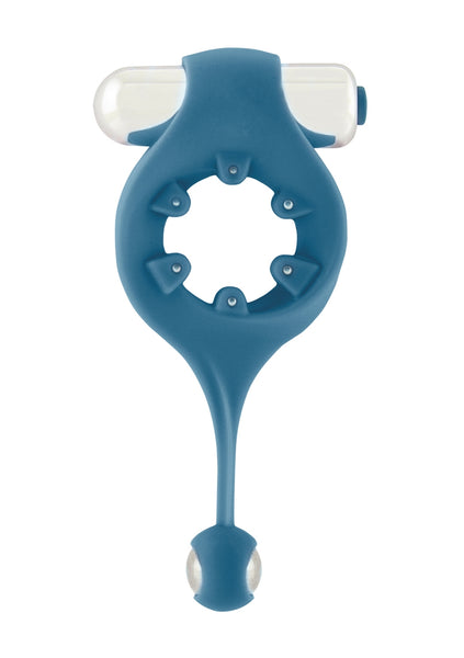 Infinity - Vibrating Cockring with Dangling Ball - Blue