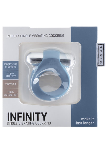 Infinity - Single Vibrating Cockring - Blue