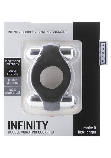 Infinity - Double Vibrating Cockring - Black