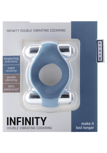 Infinity - Double Vibrating Cockring - Blue