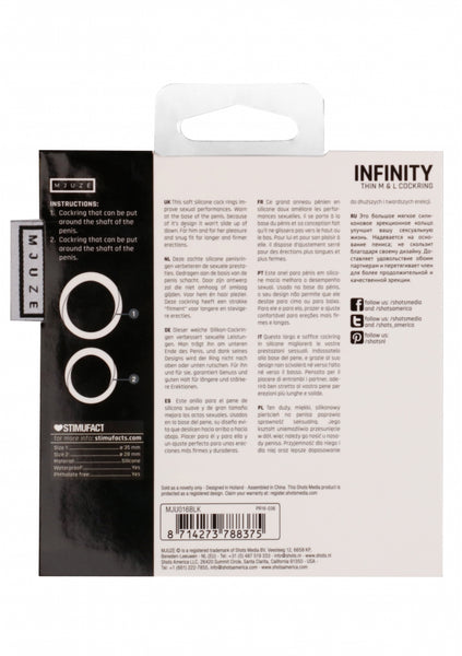Infinity - Thin - M and L Cockring - Black