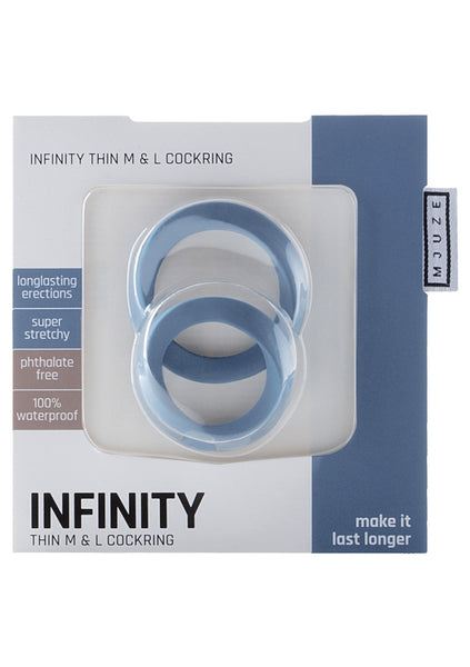 Infinity - Thin - M and L Cockring - Blue