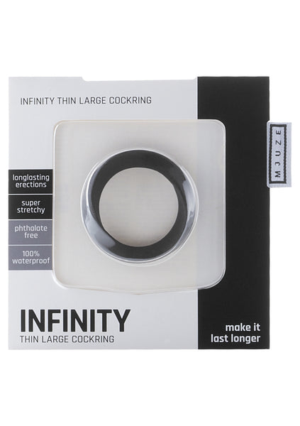Infinity - Thin - Large Cockring - Black