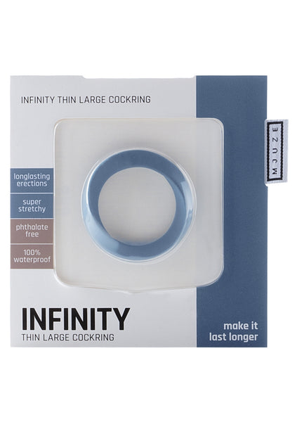 Infinity - Thin - Large Cockring - Blue