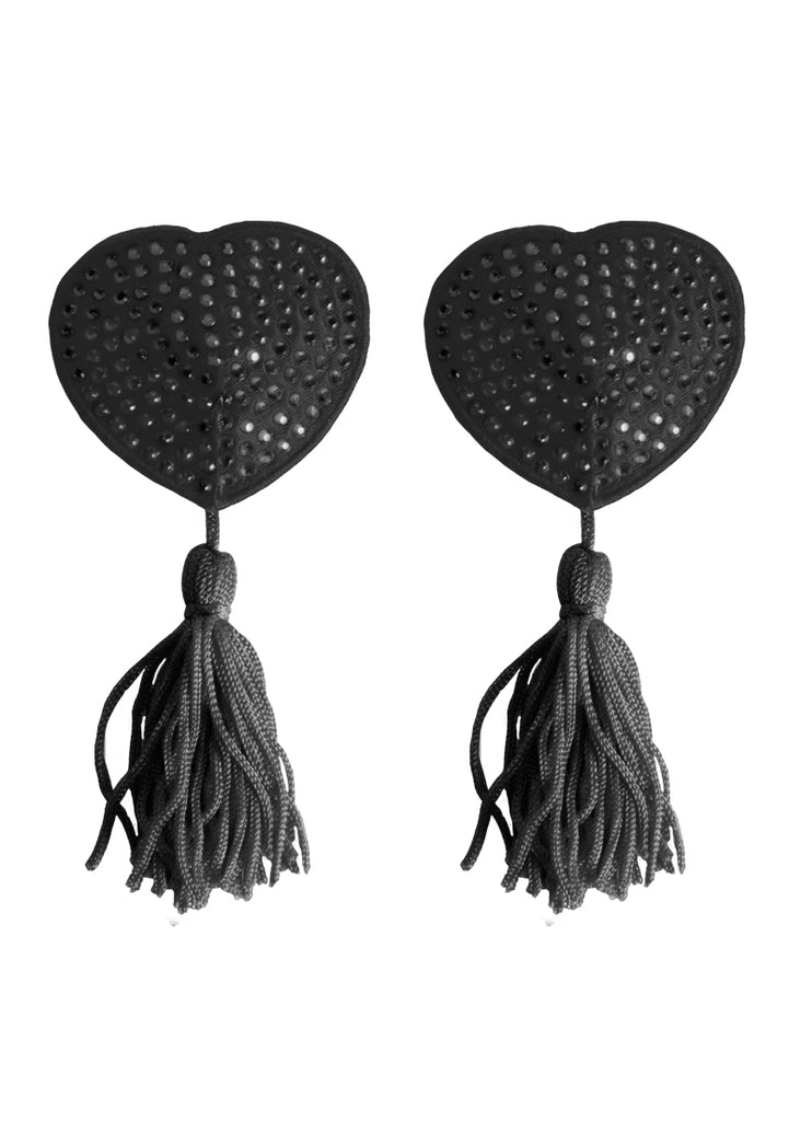 Nipple Tassels - Heart - Black My Sensual Secrets Nipple Tassels - Heart - Black My Sensual Secrets