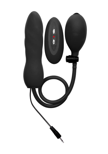 Inflatable Vibrating Silicone Twist - Black