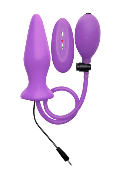 Inflatable Vibrating Silicone Plug - Purple