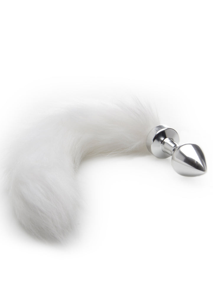 White Tail Buttplug - Silver