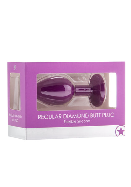 Regular Diamond Butt Plug - Purple