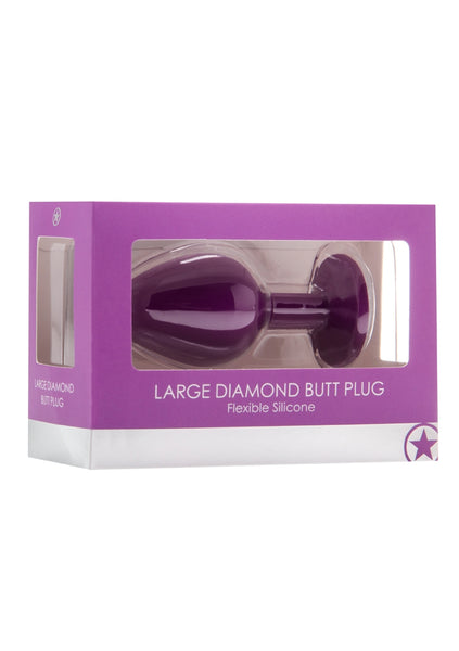 Large Diamond Butt Plug - Purple
