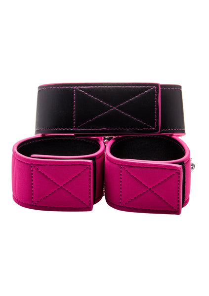 Reversible Collar and Wrist Cuffs - Pink