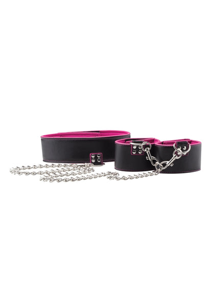 Reversible Collar and Wrist Cuffs - Pink