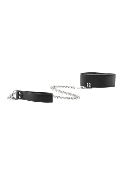 Reversible Collar with Leash - Black