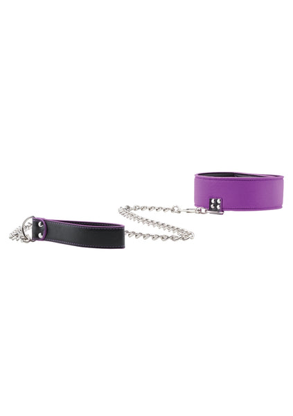 Reversible Collar with Leash - Purple
