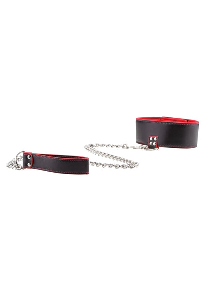 Reversible Collar with Leash - Red