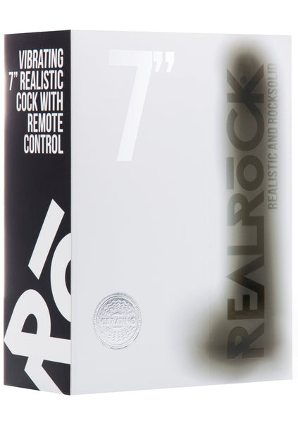 Vibrating Realistic Cock - 7" - With Scrotum - Black