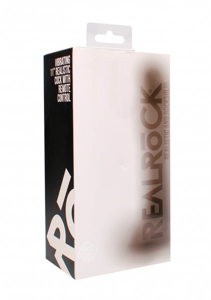 Vibrating Realistic Cock - 11" - With Scrotum - Black