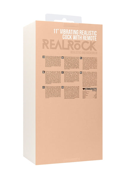 Vibrating Realistic Cock - 11" - With Scrotum - Skin