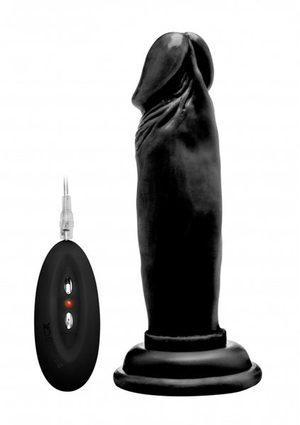 Vibrating Realistic Cock - 6" - Black