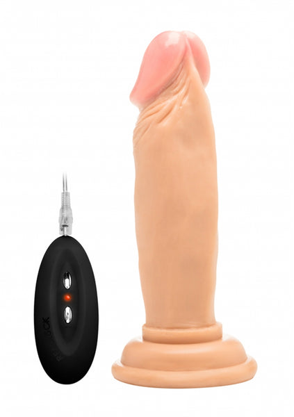 Vibrating Realistic Cock - 6" - Skin