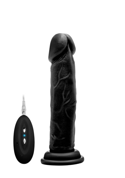 Vibrating Realistic Cock - 8" - Black