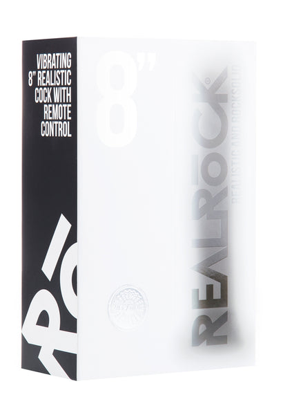 Vibrating Realistic Cock - 8" - Black