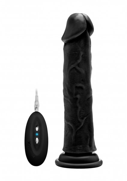 Vibrating Realistic Cock - 9" - Black