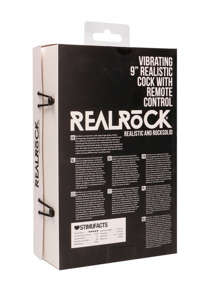 Vibrating Realistic Cock - 9" - Black