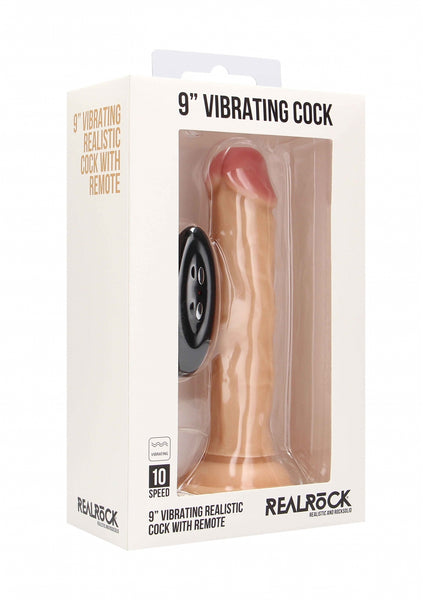 Vibrating Realistic Cock - 9" - Skin