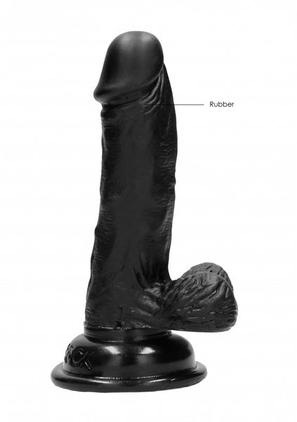 Realistic Cock - 6" - With Scrotum - Black