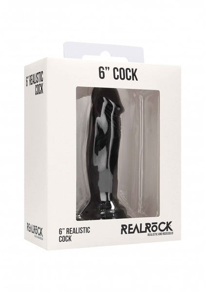 Realistic Cock - 6" - Black