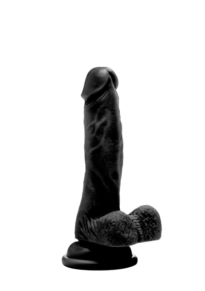 Realistic Cock - 7" - With Scrotum - Black