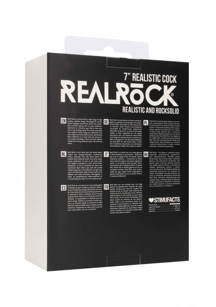 Realistic Cock - 7" - With Scrotum - Black