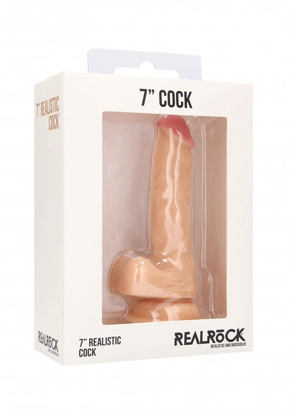 Realistic Cock - 7" - With Scrotum - Skin