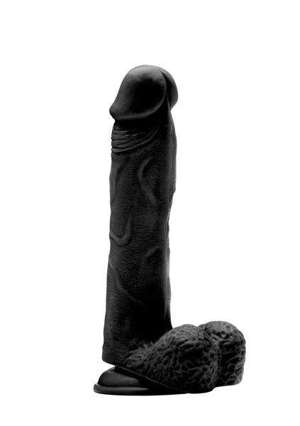 Realistic Cock - 9" - With Scrotum - Black