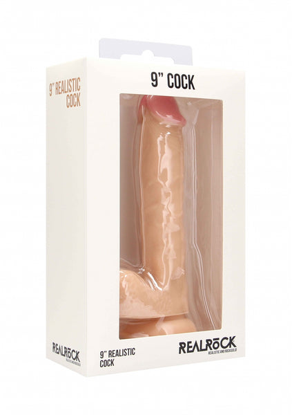 Realistic Cock - 9" - With Scrotum - Skin