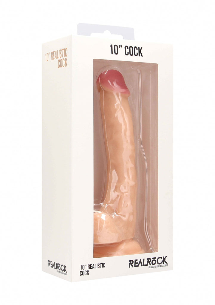 Realistic Cock - 10" - With Scrotum - Skin