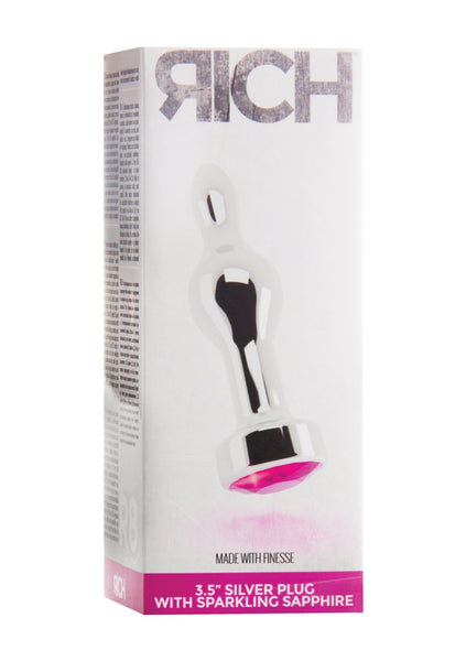 Rich R8 - Silver Plug - 3.5 Inch - Rose Red Sapphire
