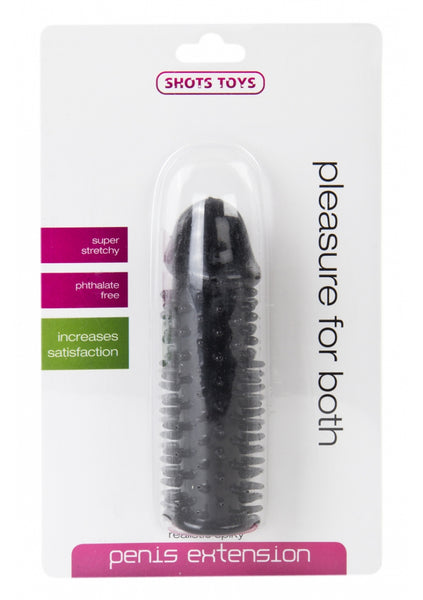 Realistic Spikey Penis Extension - Black