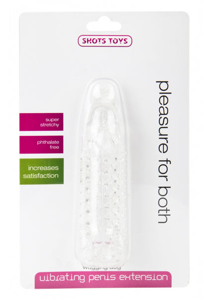 Wagging Dog Vibrating Penis Extension - Transparent