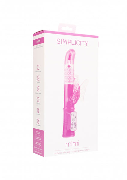 MIMI butterfly vibrator - rotating dual motors - Pink