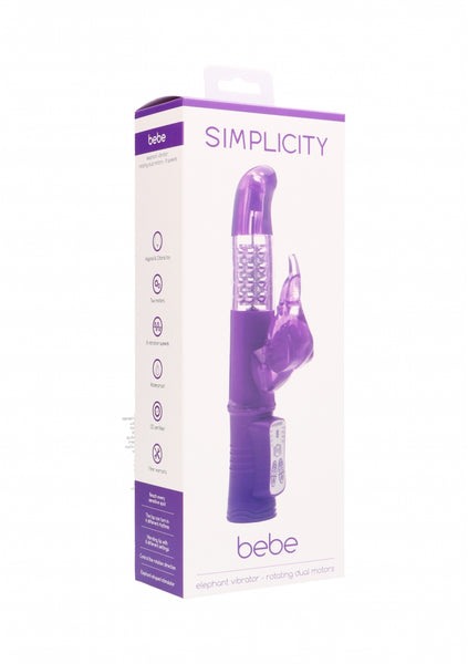 BEBE elephant vibrator - rotating dual motors - Purple