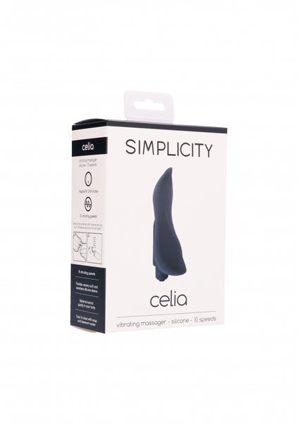CELIA vibrating massager - silicone - Black