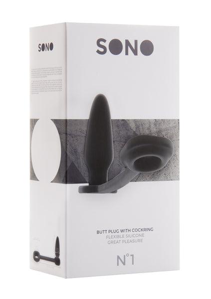 Sono No.1 - Butt Plug with Cockring - Black
