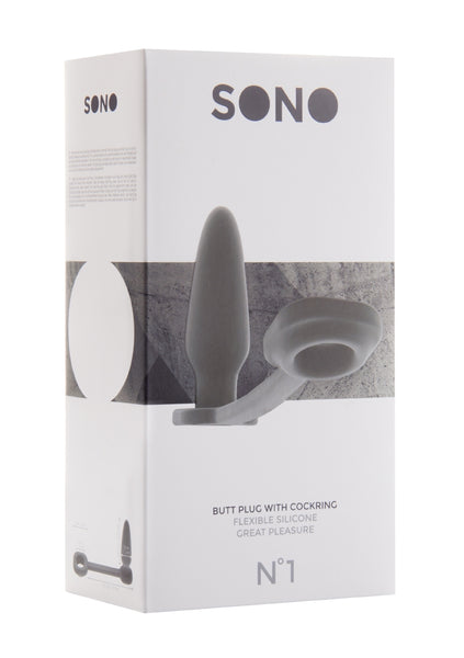 Sono No.1 - Butt Plug with Cockring - Grey