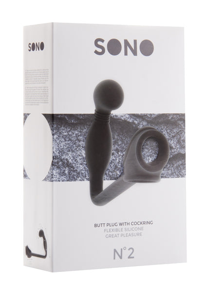 Sono No.2 - Butt Plug with Cockring - Black