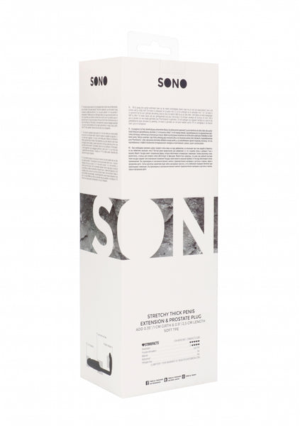 Sono No.38 - Stretchy Penis Extension and Plug - Black