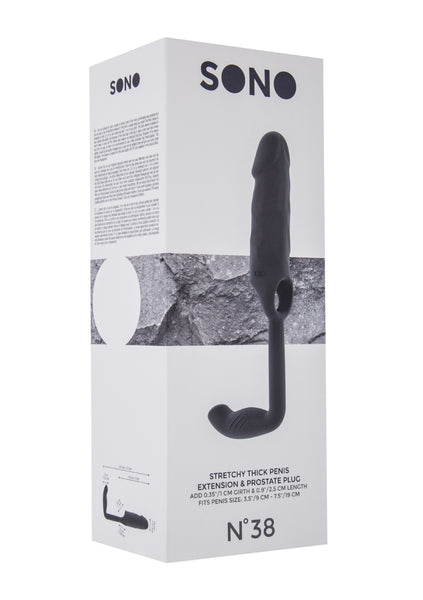 Sono No.38 - Stretchy Penis Extension and Plug - Grey